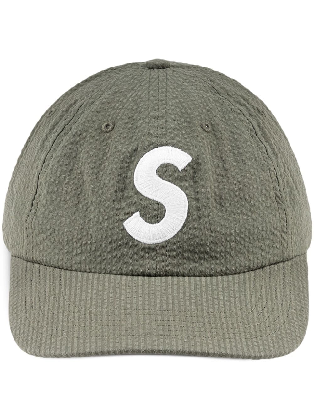 Supreme logo-embroidered seersucker baseball cap - Green von Supreme