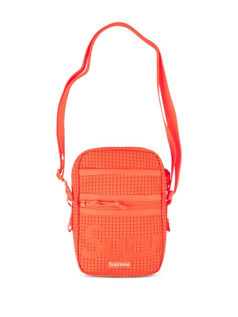 Supreme logo-print grid-pattern shoulder bag - Orange von Supreme