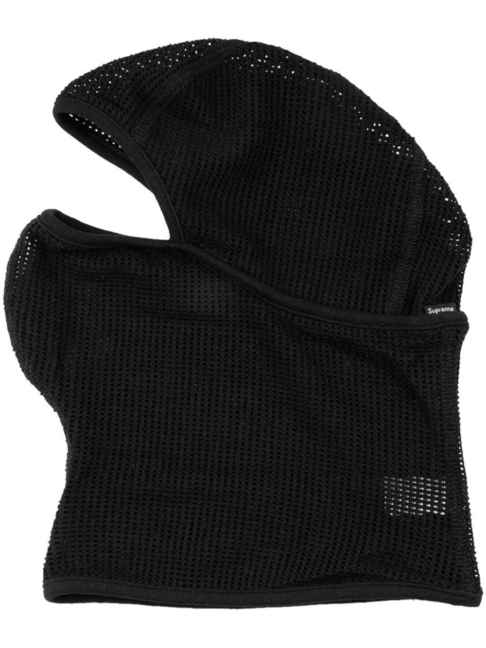 Supreme logo-tag mesh balaclava - Black von Supreme