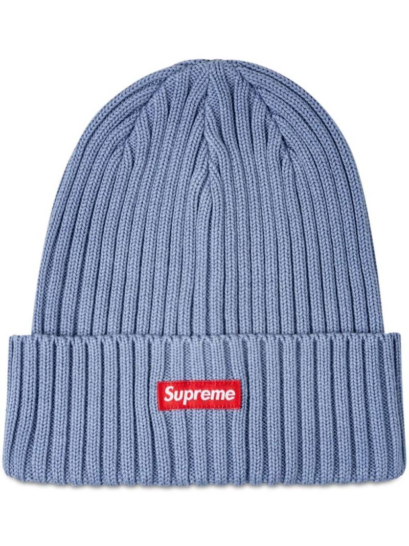 Supreme overdyed ribbed beanie - Blue von Supreme