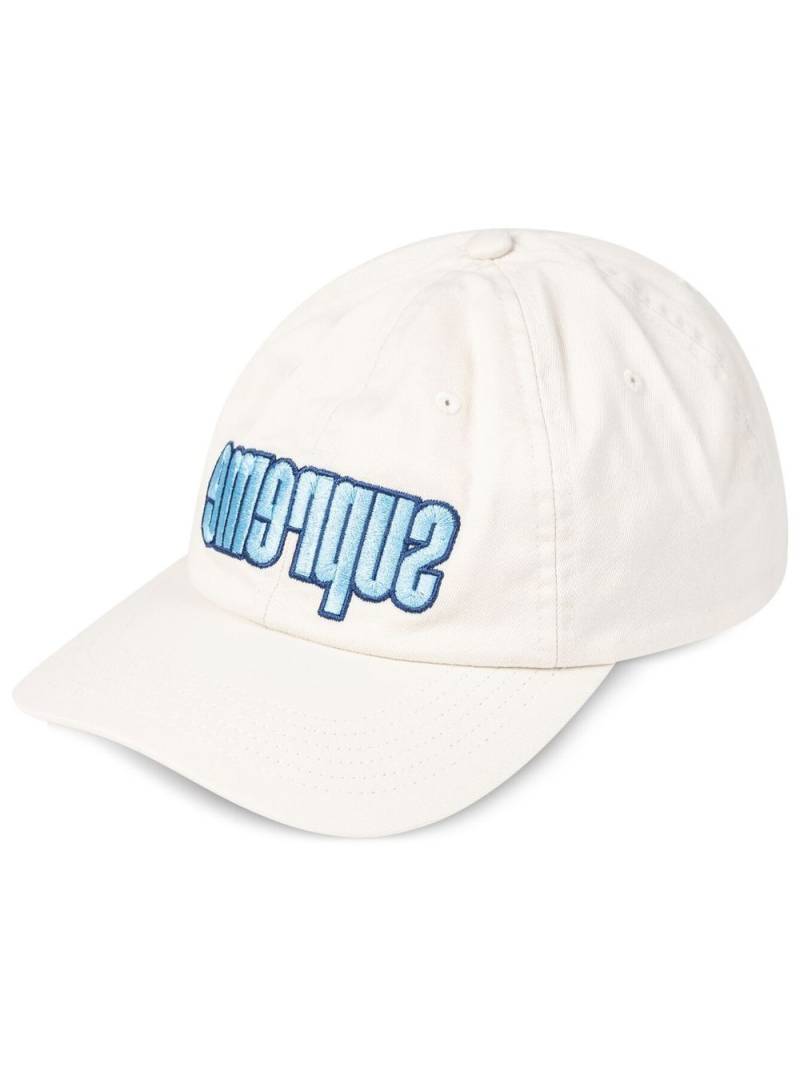 Supreme reverse logo 6-panel cap - White von Supreme