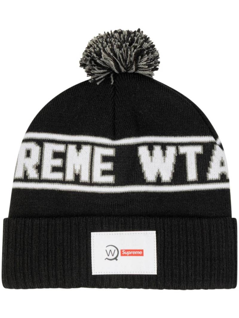 Supreme x WTAPS intarsia logo beanie - Black von Supreme