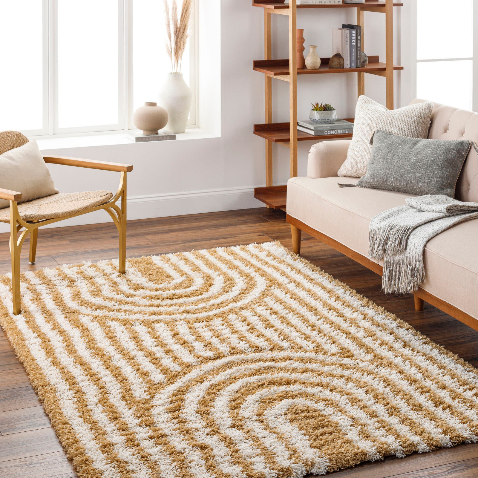 Surya Hochflor-Teppich »Modern 2315«, rechteckig, Flauschig, Langflor, Weich, Boho Wohnzimmerteppich, Beige von Surya