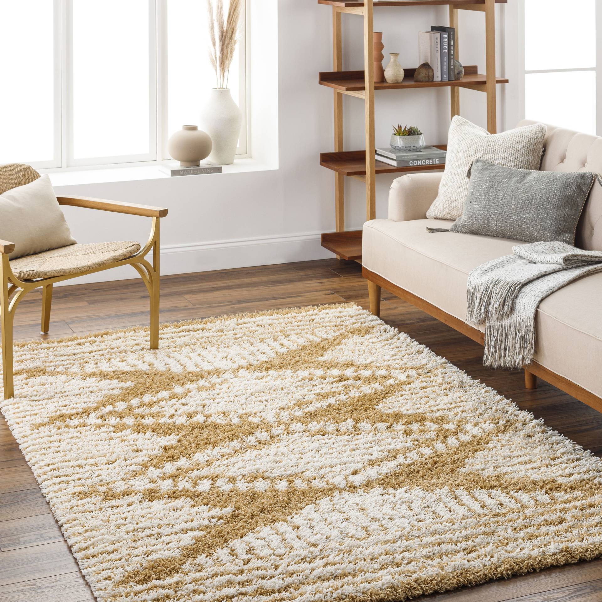 Surya Hochflor-Teppich »TUZLA«, rechteckig, Flauschig, Langflor, Weich, Boho Wohnzimmerteppich, Beige von Surya