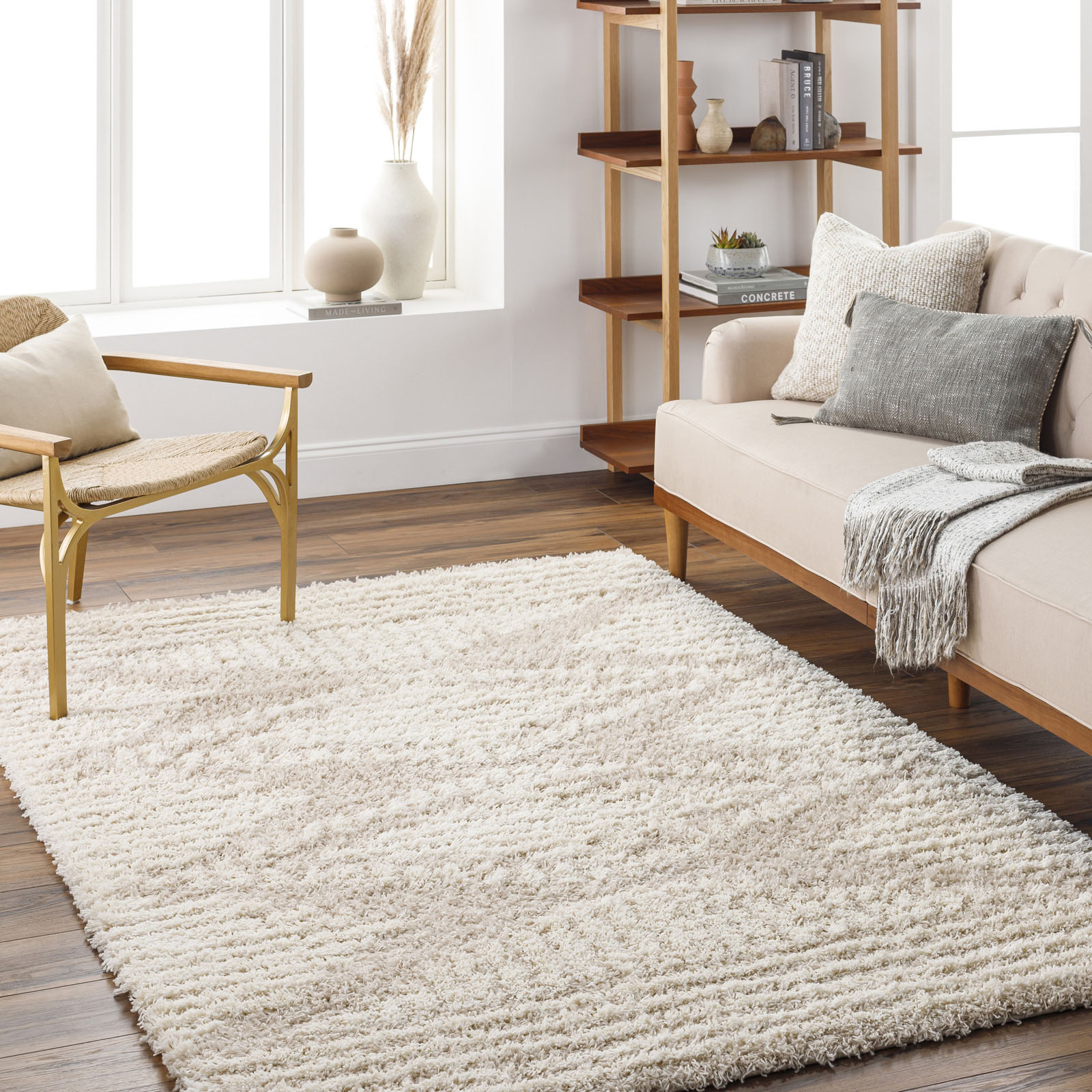 Surya Hochflor-Teppich »Modern 2323«, rechteckig, Flauschig, Langflor, Weich, Boho Wohnzimmerteppich, Beige von Surya