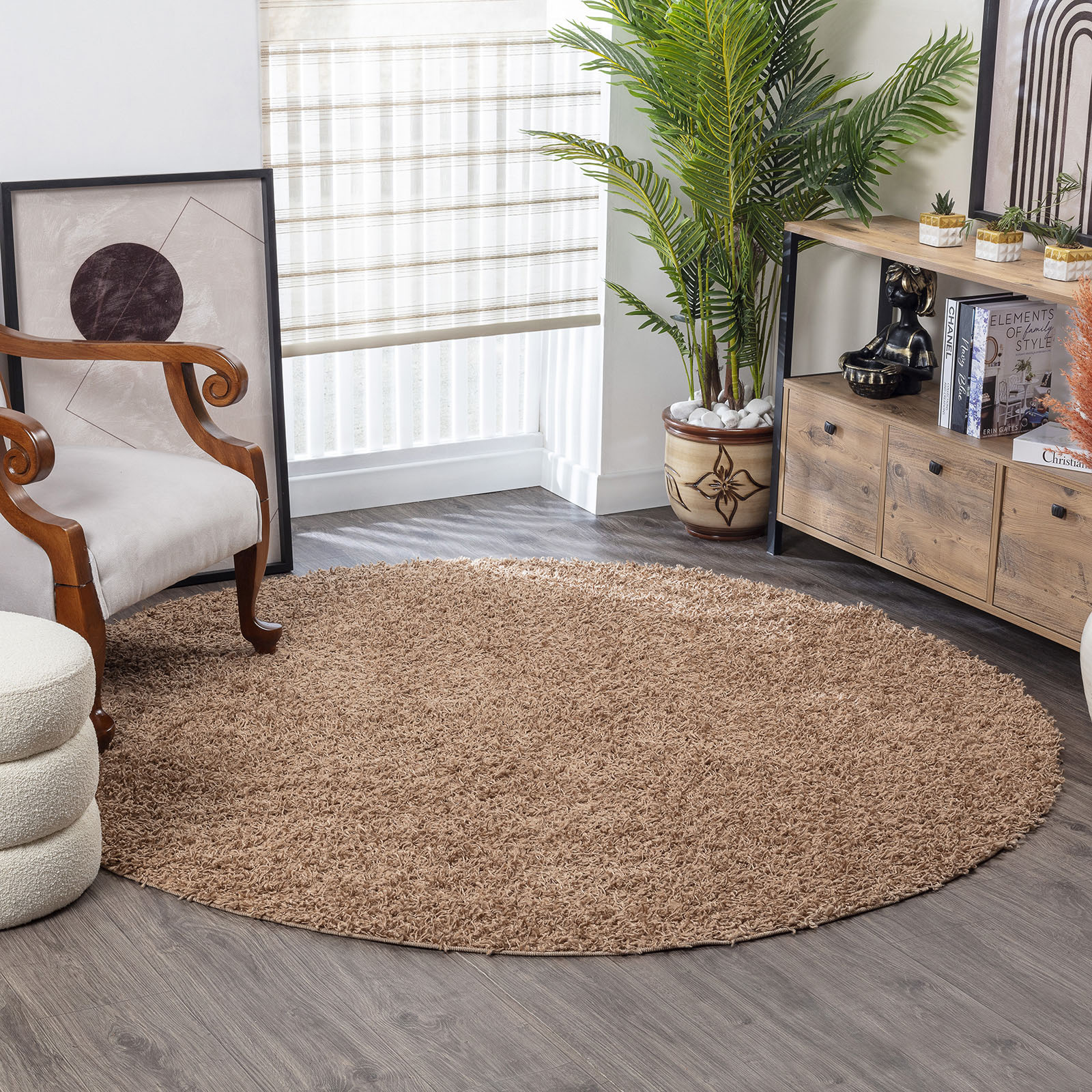 Surya Hochflor-Teppich »BORACAY«, rund, Flauschig, Langflor, Weich, Wohnzimmer Flurteppich, Grau von Surya