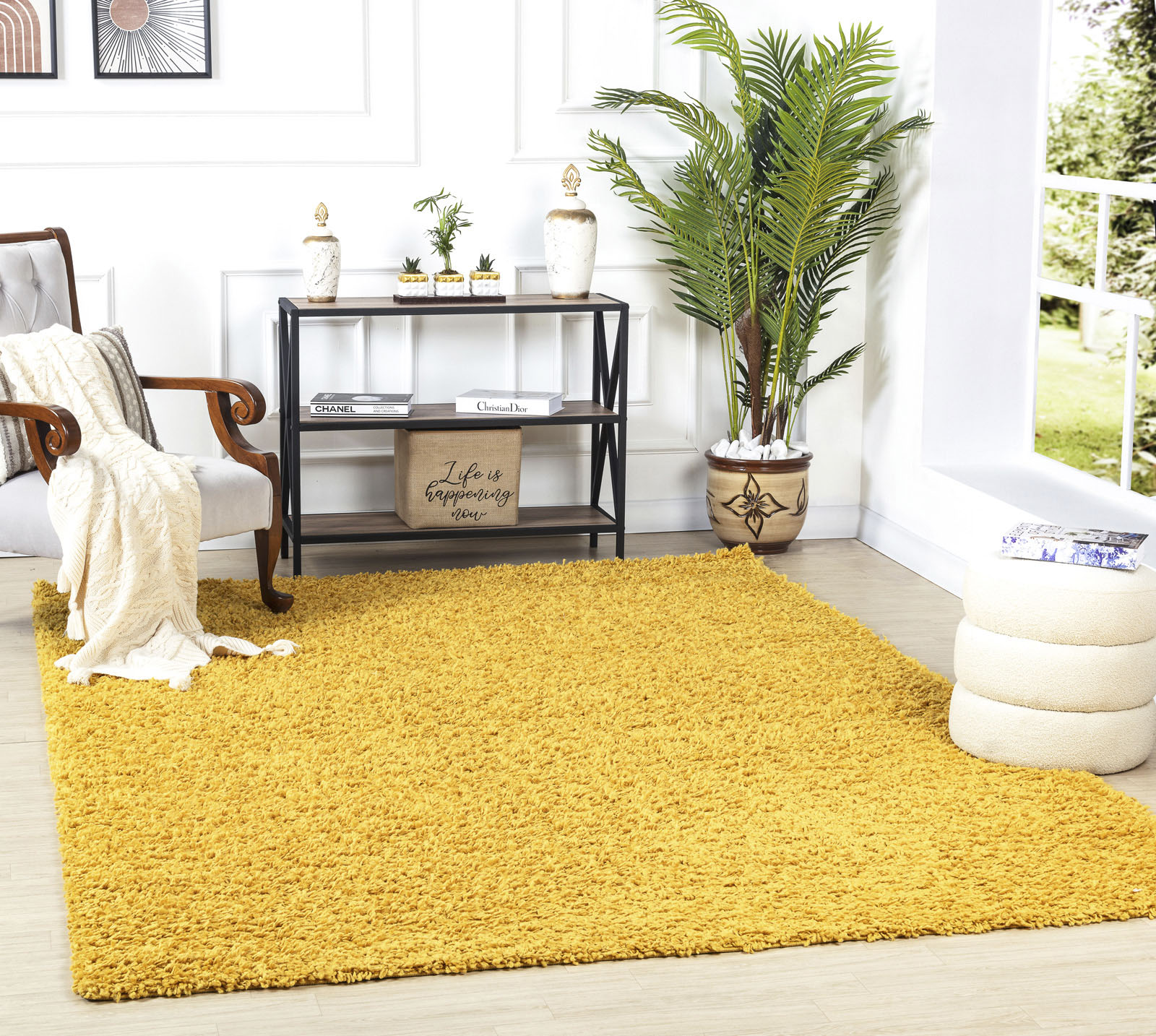 Surya Hochflor-Teppich »UNI CHIC 2310«, rechteckig, Flauschig, Langflor, Weich, Wohnzimmer Flurteppich, Beige von Surya