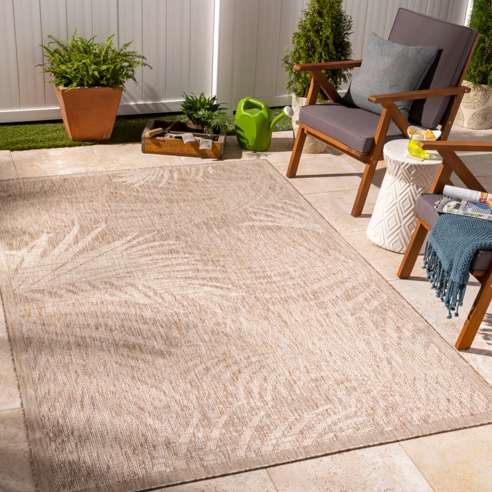 Surya Teppich »LINZ«, rechteckig, Teppich In- /Outdoor Boho Jute-Optik, Balkon, Terrasse, Garten, Beige von Surya