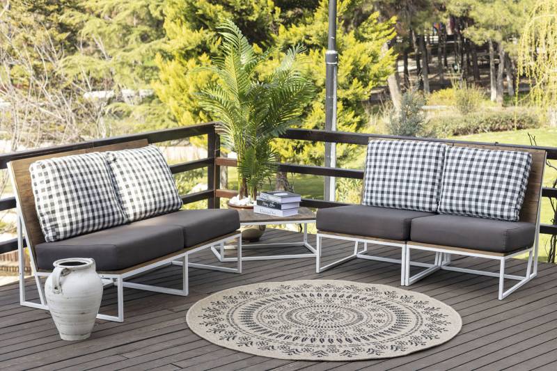 Surya Teppich »ILA«, rund, 8 mm Höhe, Teppich In- /Outdoor Boho Jute-Optik, Balkon, Terrasse, Garten, Rund von Surya