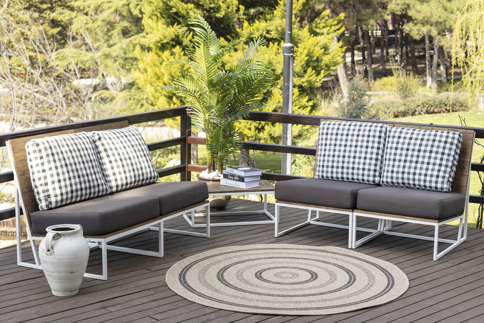 Surya Teppich »Cottage«, rund, Teppich In- /Outdoor Boho Jute-Optik, Balkon, Terrasse, Garten, Rund von Surya