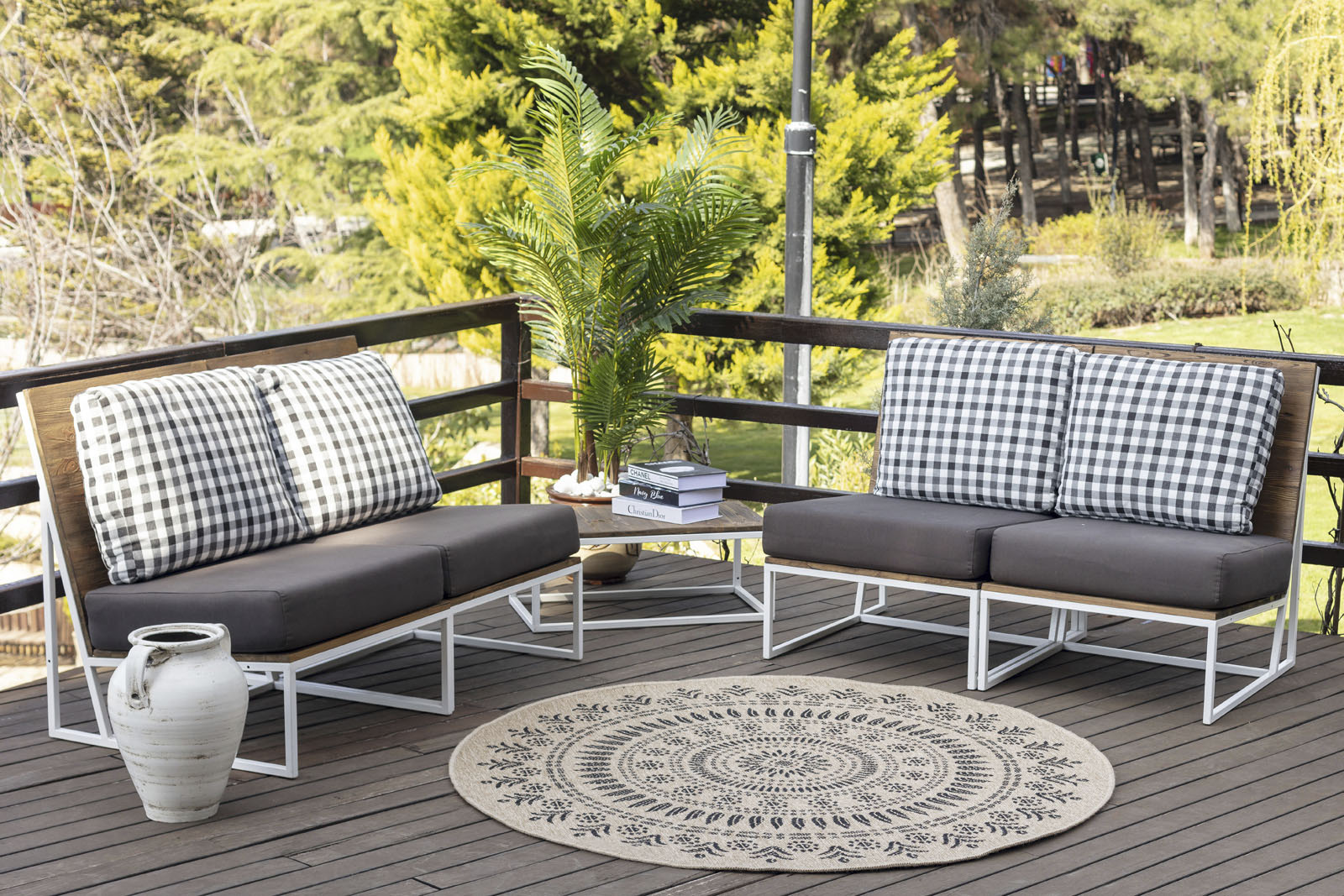 Surya Teppich »ILA«, rund, Teppich In- /Outdoor Boho Jute-Optik, Balkon, Terrasse, Garten, Rund von Surya