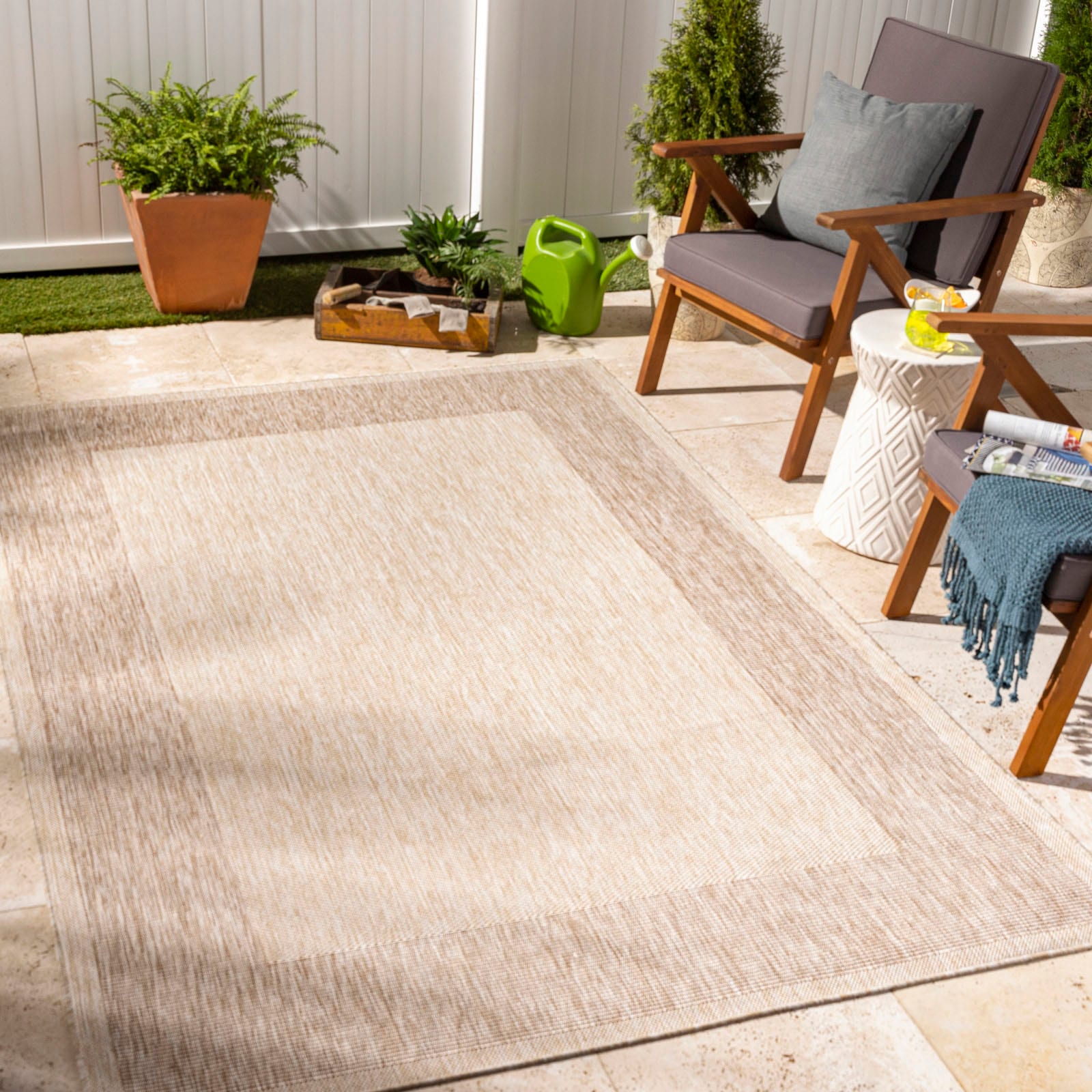 Surya Teppich »DAYTON«, rechteckig, Teppich In- /Outdoor Boho Jute-Optik, Balkon, Terrasse, Garten, Beige von Surya