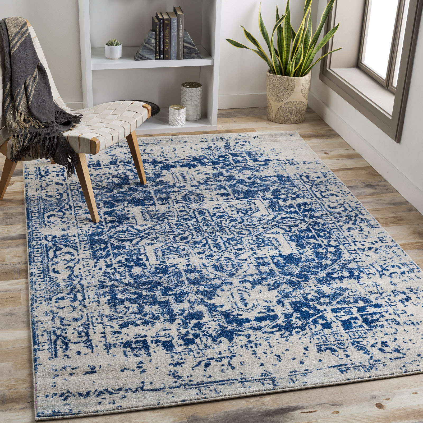 Surya Teppich »SYRACUSA«, rechteckig, Boho Kurzflor Orientteppich, Wohnzimmer, Schlafzimmer, Blau von Surya