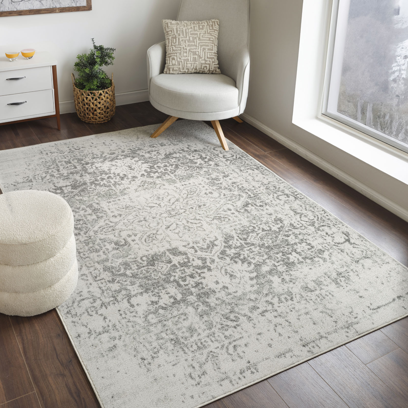 Surya Teppich »SYRACUSA«, rechteckig, Boho Kurzflor Orientteppich, Wohnzimmer, Schlafzimmer, Grau von Surya