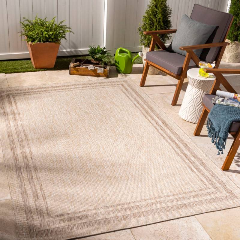 Surya Teppich »LENON«, rechteckig, Teppich In- /Outdoor Boho Jute-Optik, Balkon, Terrasse, Garten, Beige von Surya