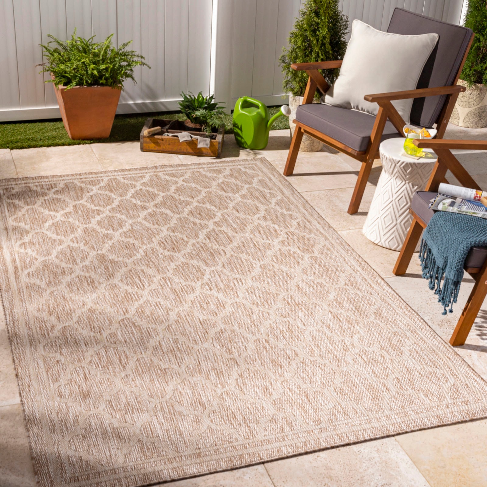 Surya Teppich »ORAN«, rechteckig, Teppich In- /Outdoor Boho Jute-Optik, Balkon, Terrasse, Garten, Beige von Surya