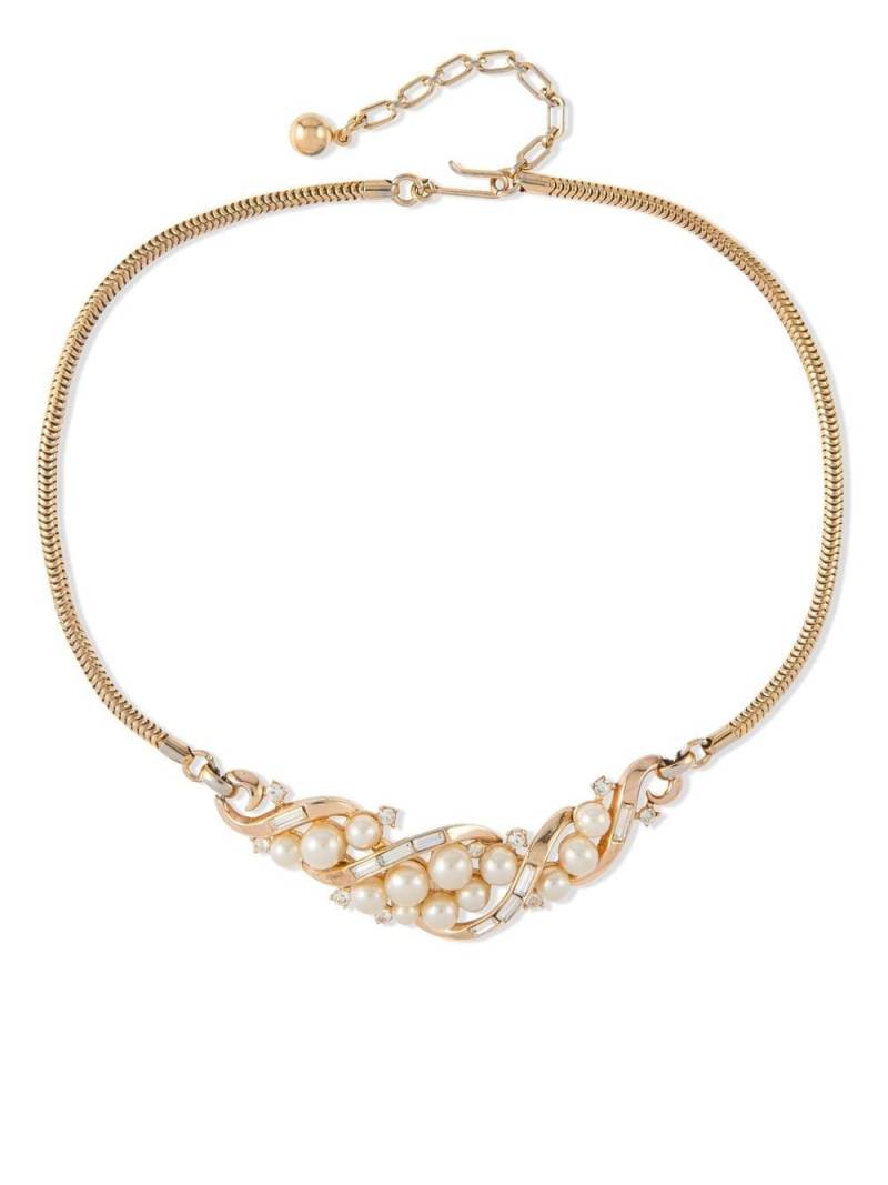 Susan Caplan Vintage 1960s Trifari faux-pearl embellishment necklace - Gold von Susan Caplan Vintage