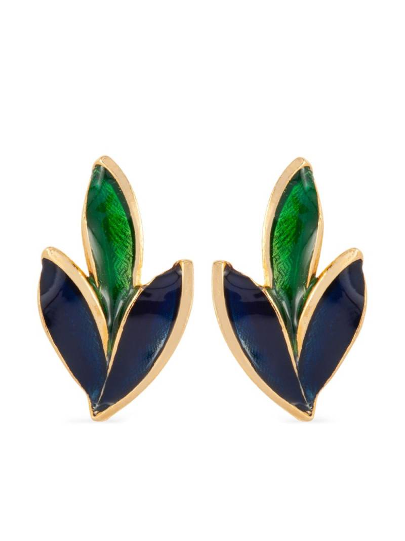 Susan Caplan Vintage 1980 Rediscovered post-back earrings - Green von Susan Caplan Vintage