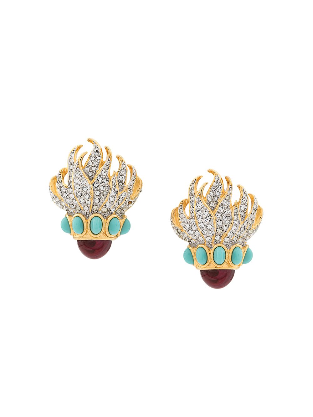 Susan Caplan Vintage '1980s Elizabeth Taylor clip-on earrings - Gold von Susan Caplan Vintage