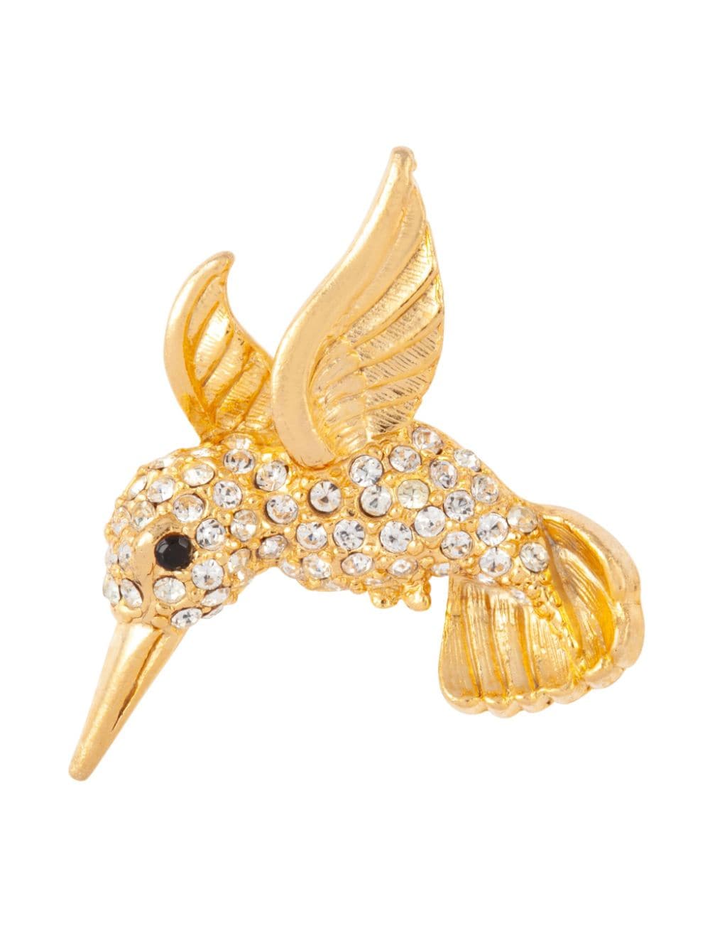 Susan Caplan Vintage 1980s Rediscovered crystal-embellished bird brooch - Gold von Susan Caplan Vintage