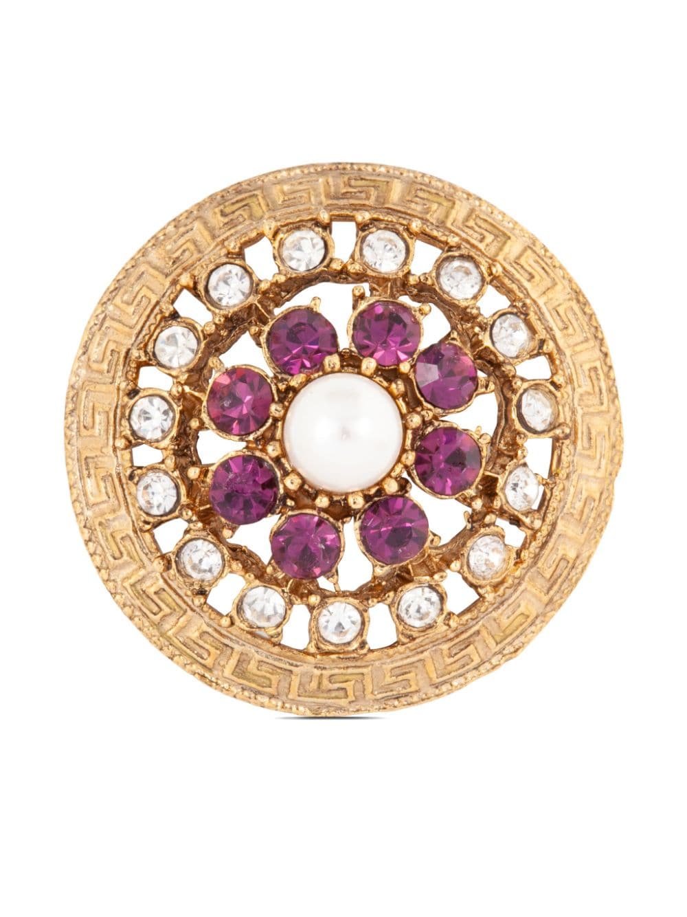 Susan Caplan Vintage 1980s Rediscovered crystal-embellished brooch - Gold von Susan Caplan Vintage