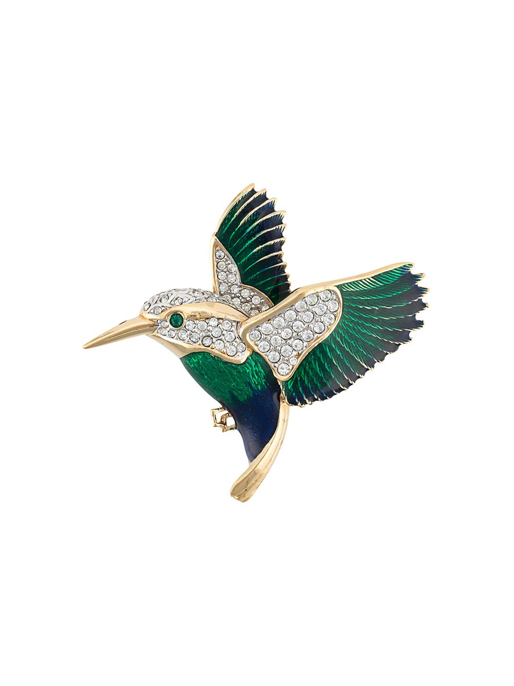 Susan Caplan Vintage 1980s crystal-embellished hummingbird brooch - Metallic von Susan Caplan Vintage