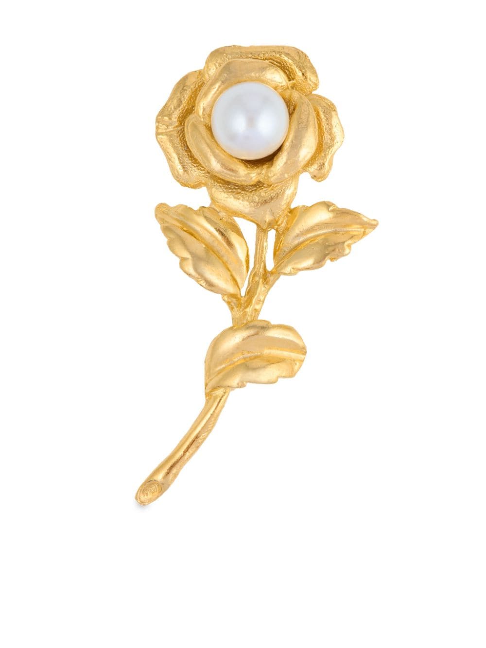 Susan Caplan Vintage 1980s rose brooch - Gold von Susan Caplan Vintage