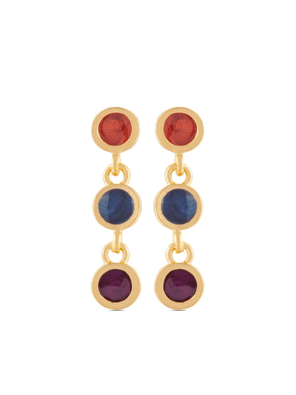 Susan Caplan Vintage 1990s Rediscovered enamel drop earrings - Gold von Susan Caplan Vintage