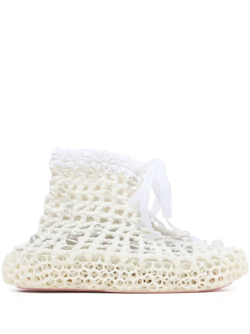 Susan Fang crochet beaded boots - White von Susan Fang