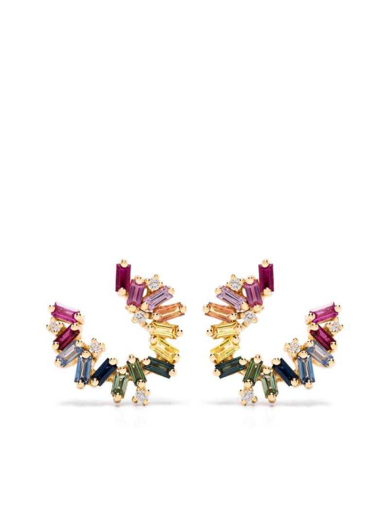 Suzanne Kalan 18kt gold Bold Burst sapphire and diamond earrings von Suzanne Kalan