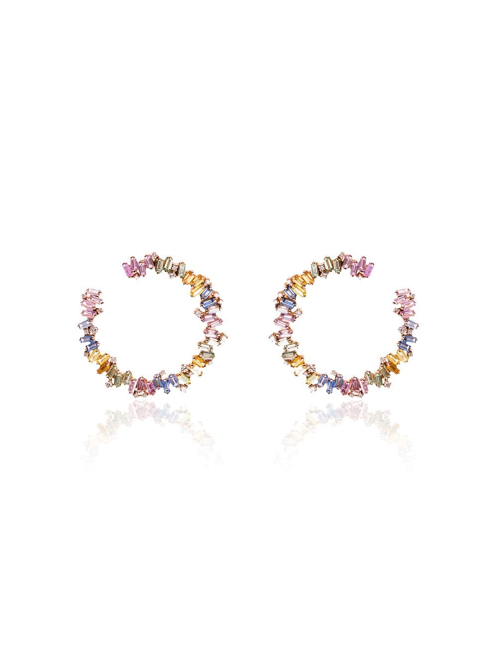 Suzanne Kalan 18kt rose gold Fireworks sapphire and hoop earrings von Suzanne Kalan