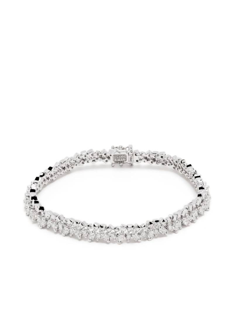 Suzanne Kalan 18kt white gold Princess diamond tennis bracelet - Silver von Suzanne Kalan