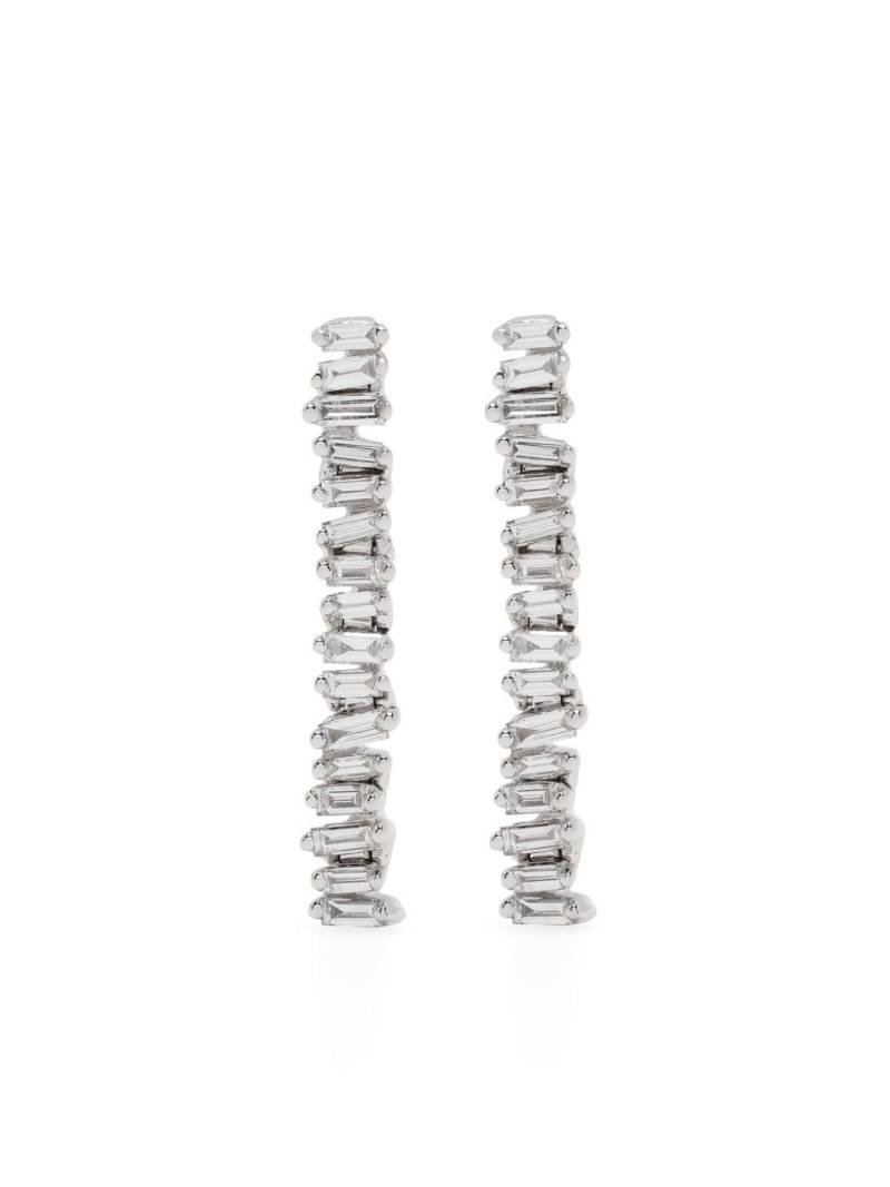 Suzanne Kalan 18kt white gold Linear Baby Tennis diamond earrings - Silver von Suzanne Kalan