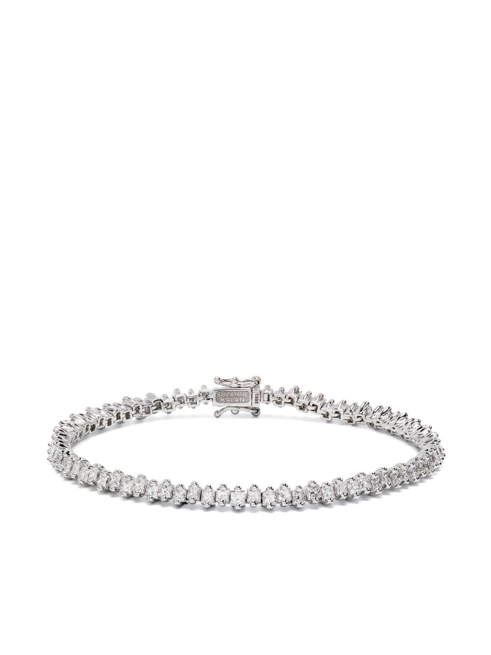 Suzanne Kalan 18kt white gold Princess Midi diamond tennis bracelet von Suzanne Kalan