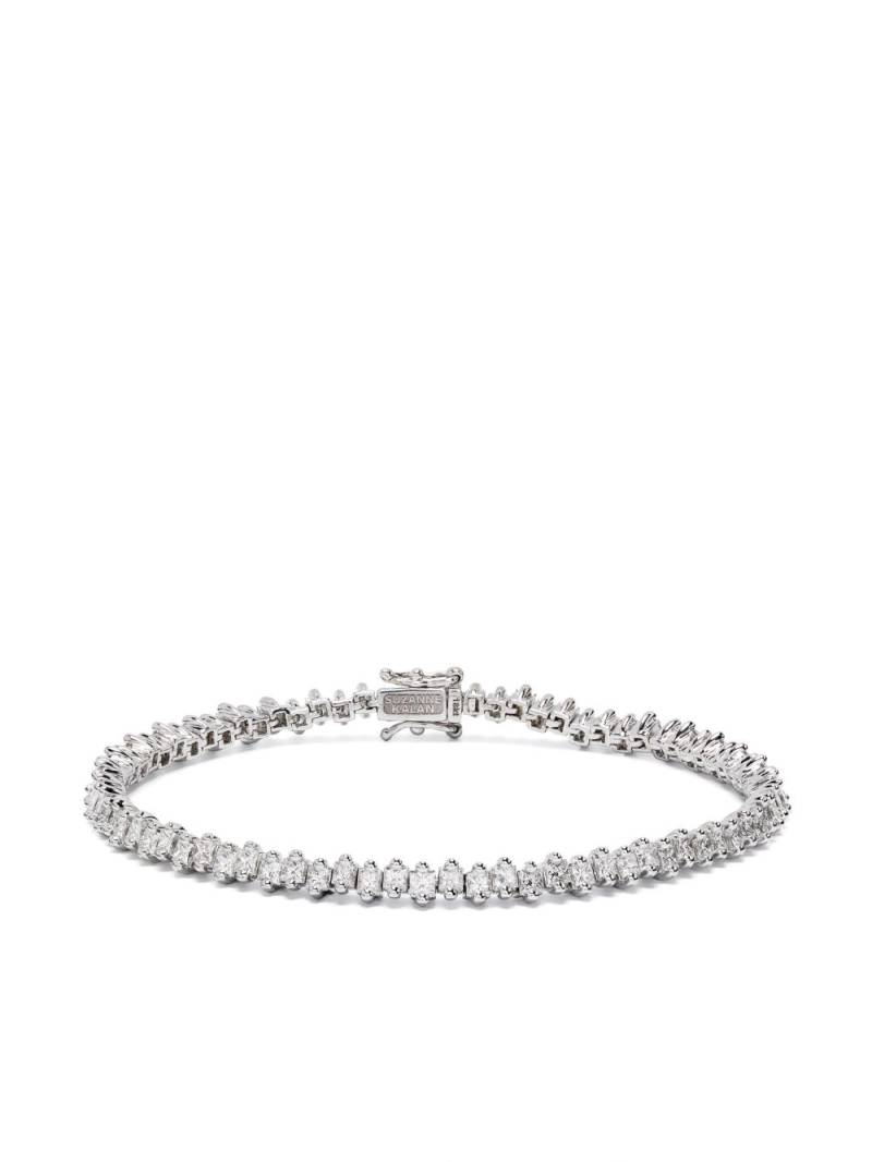 Suzanne Kalan 18kt white gold Princess Midi diamond tennis bracelet von Suzanne Kalan