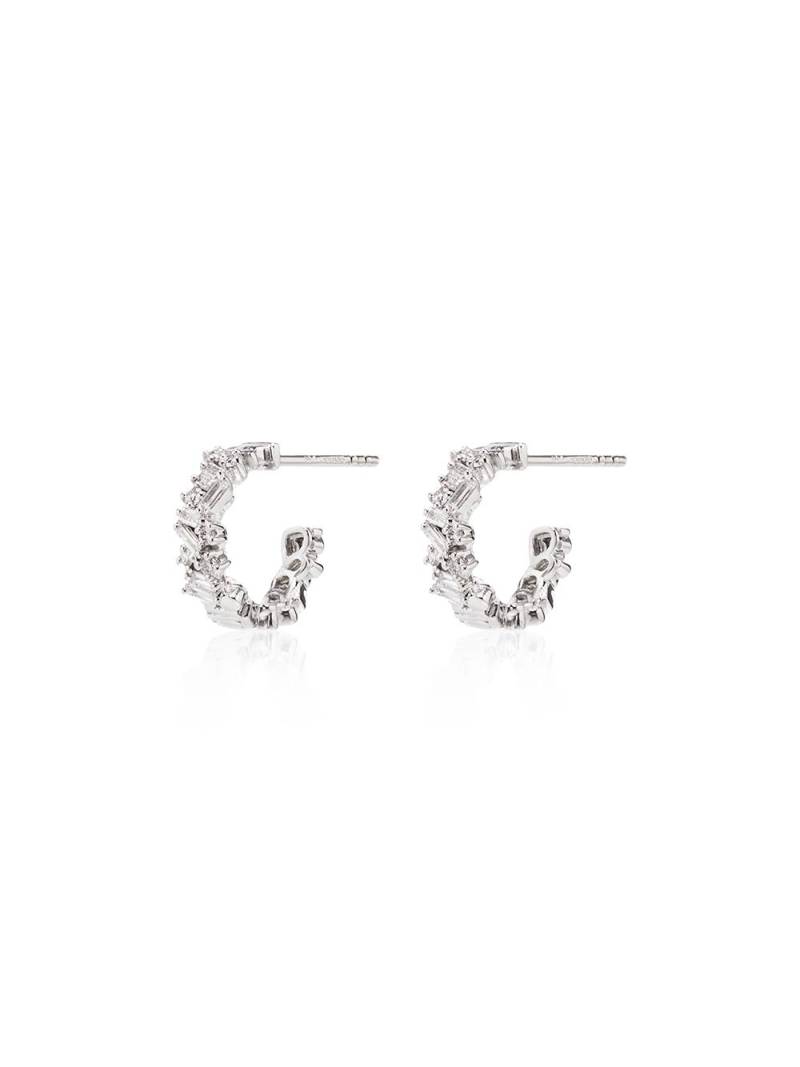 Suzanne Kalan 18kt white gold Classic Icon mini diamond hoop earrings von Suzanne Kalan