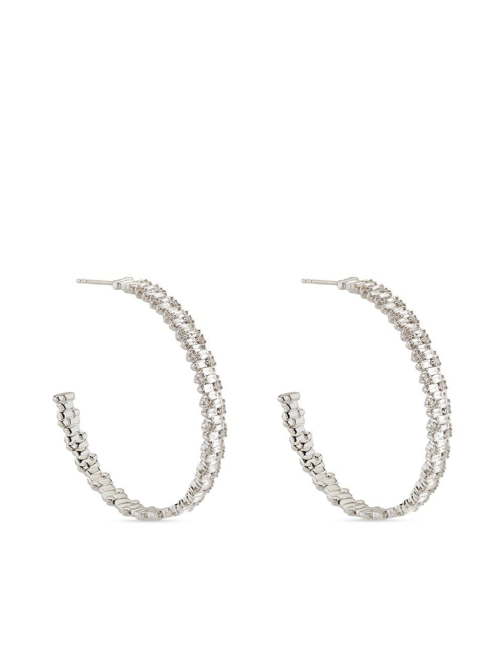 Suzanne Kalan 18kt white gold diamond hoop earrings - Silver von Suzanne Kalan