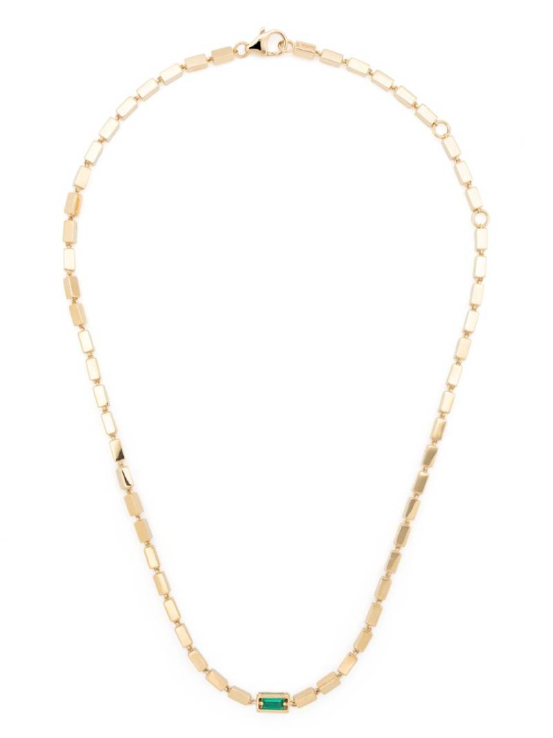 Suzanne Kalan 18kt yellow gold Block-Chain emerald baguette link necklace von Suzanne Kalan