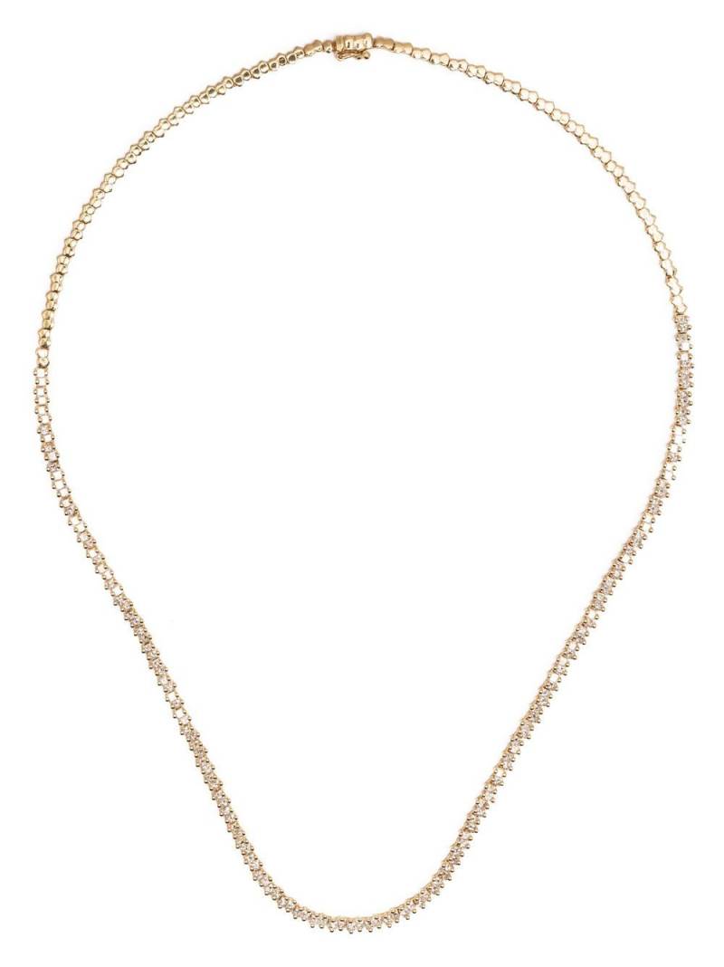 Suzanne Kalan 18kt yellow gold Princess diamond mini tennis necklace von Suzanne Kalan