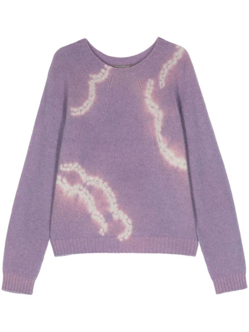 Suzusan Orinui Shibori cloud-pattern cashmere jumper - Purple von Suzusan