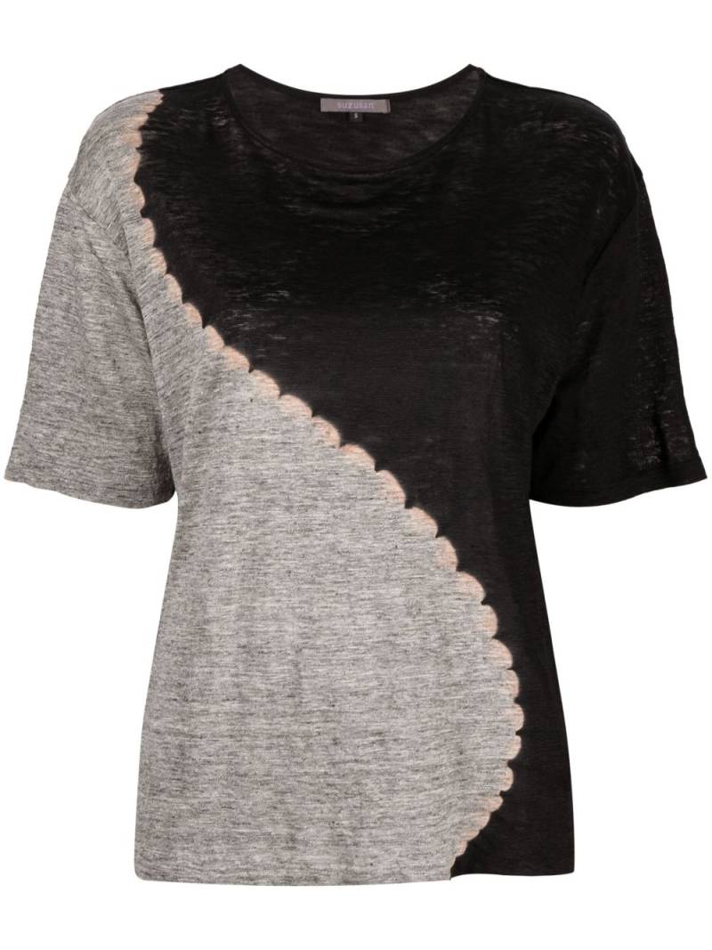 Suzusan Shibori linen T-shirt - Black von Suzusan