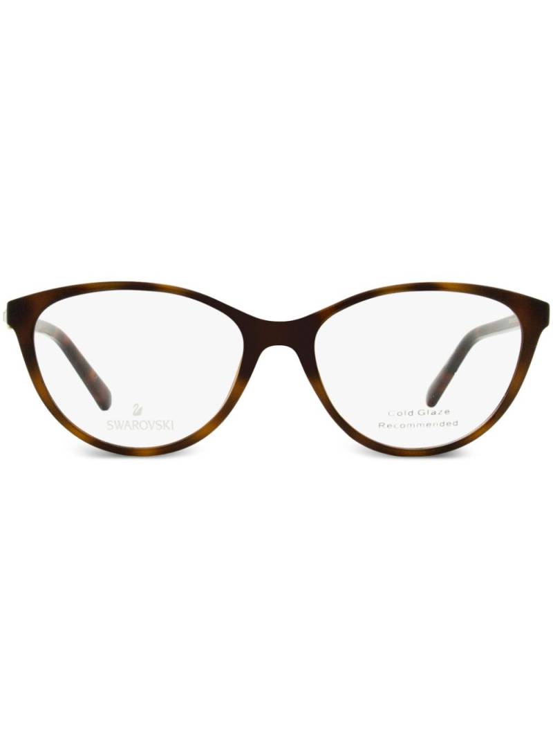 Swarovski 5415 tortoiseshell oval-frame glasses - Brown von Swarovski