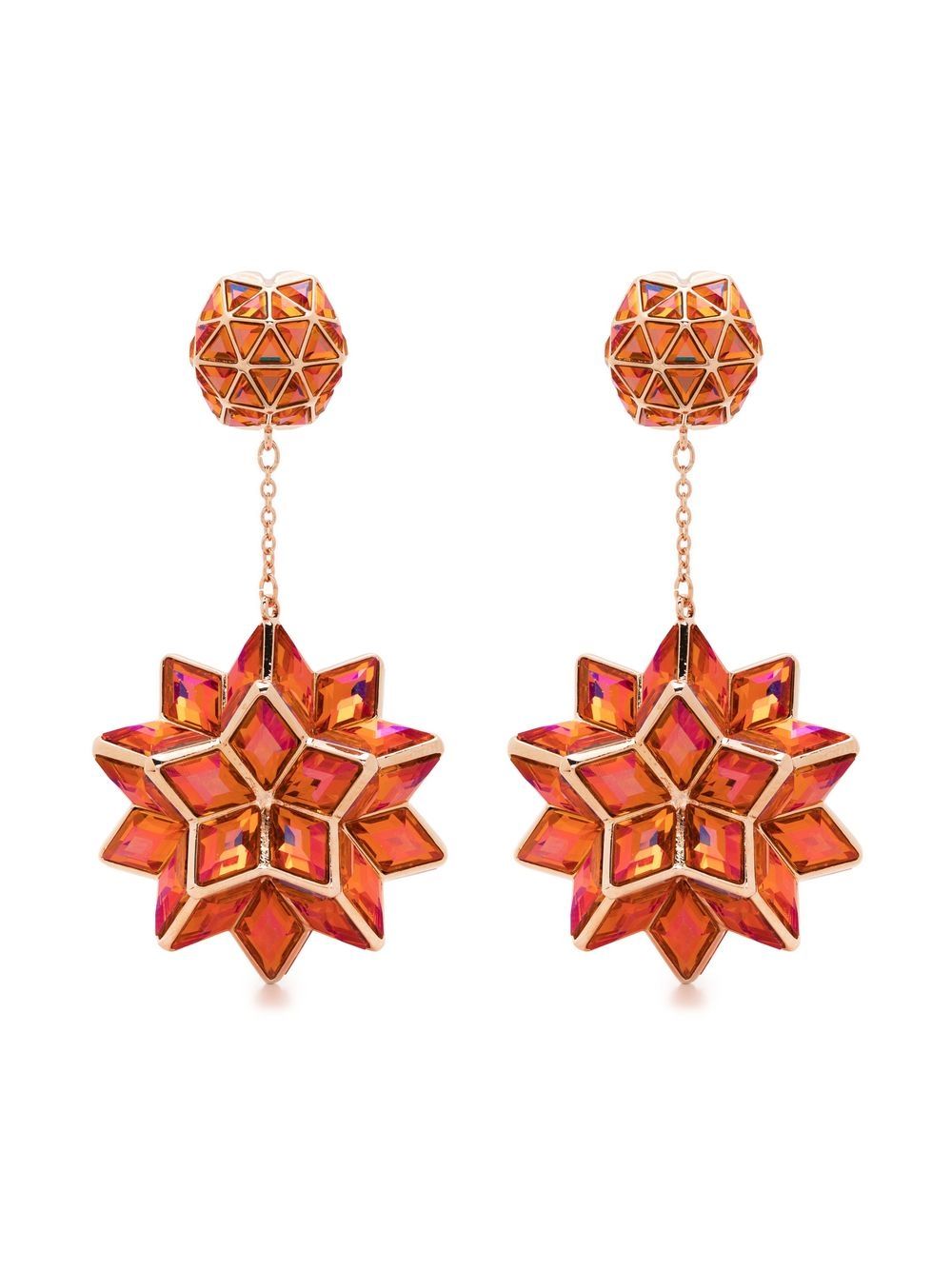 Swarovski Cuiosa geometric-cut drop earrings - Orange von Swarovski