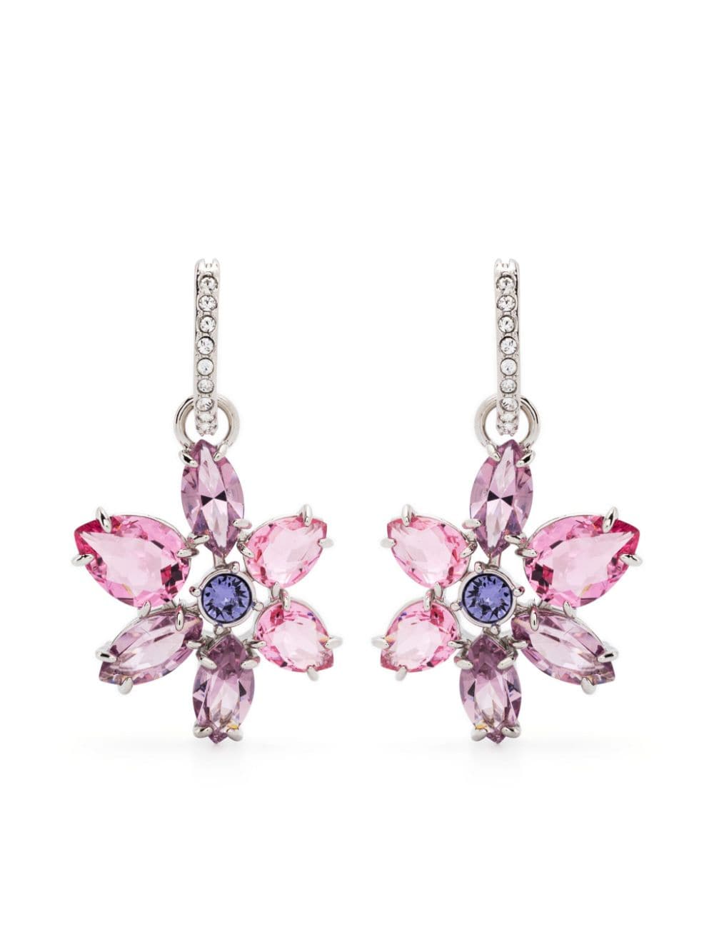 Swarovski Gema flower drop earrings - Silver von Swarovski