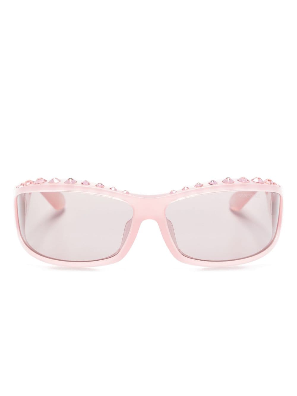 Swarovski crystal-embellished biker-frame sunglasses - Pink von Swarovski