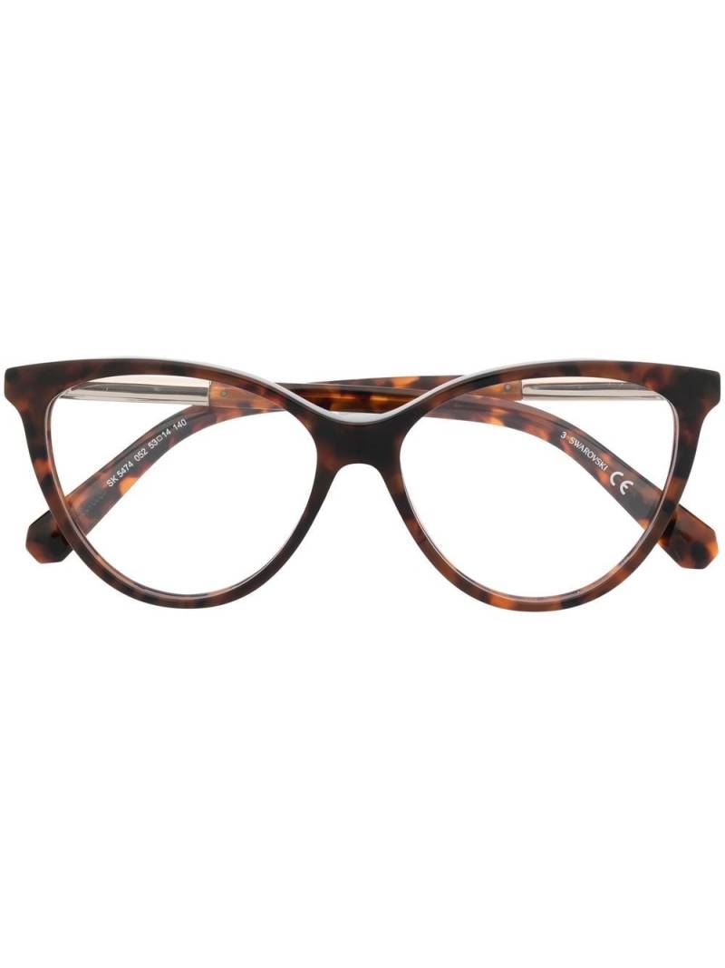 Swarovski crystal-embellished cat-eye glasses - Brown von Swarovski