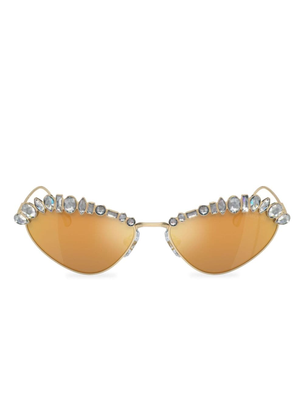 Swarovski crystal-embellished cat-eye sunglasses - Brown von Swarovski