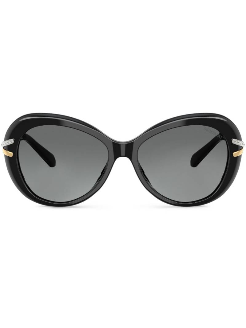 Swarovski crystal-embellished oversize sunglasses - Black von Swarovski