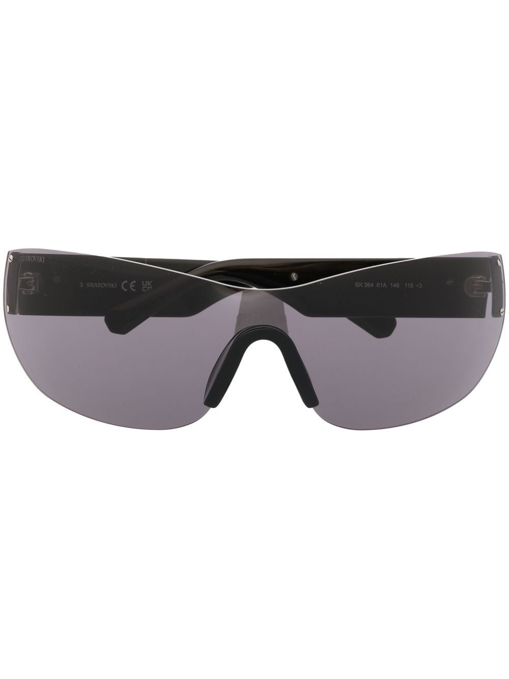 Swarovski crystal-embellished pilot-frame sunglasses - Black von Swarovski