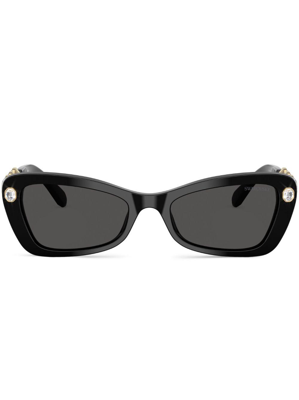 Swarovski crystal-embellished rectangle sunglasses - Black von Swarovski